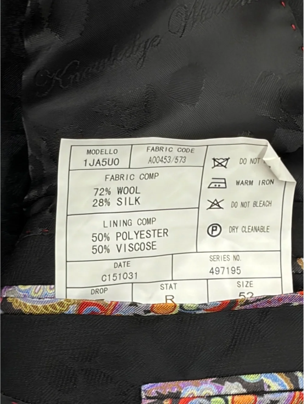 Robert Graham Charleston Black Suit with Vest Size L